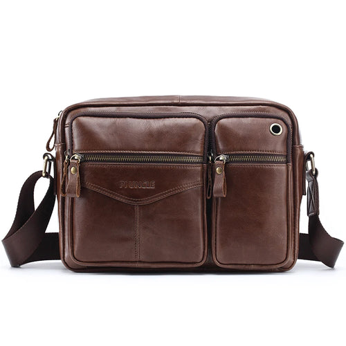 2026 Men’s Genuine Leather Shoulder Bag – Casual, Business, Crossbody