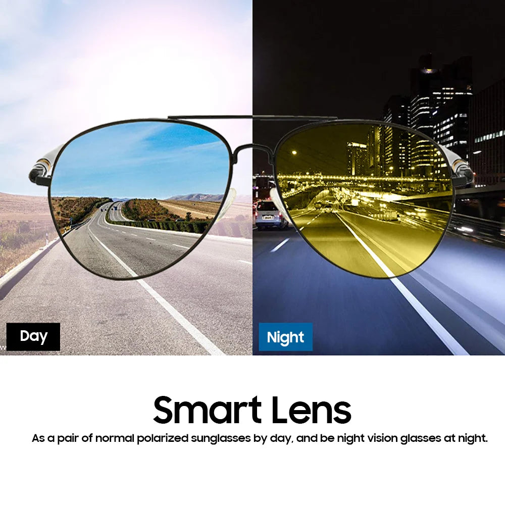 VIVIBEE Photochromic Sunglasses – Polarized, Night Vision, Pilot Style, Driving