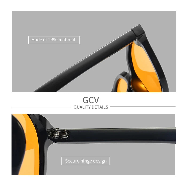 GCV Night Vision Sunglasses – Polarized, Yellow Lens, Driving Eyewear, Unisex