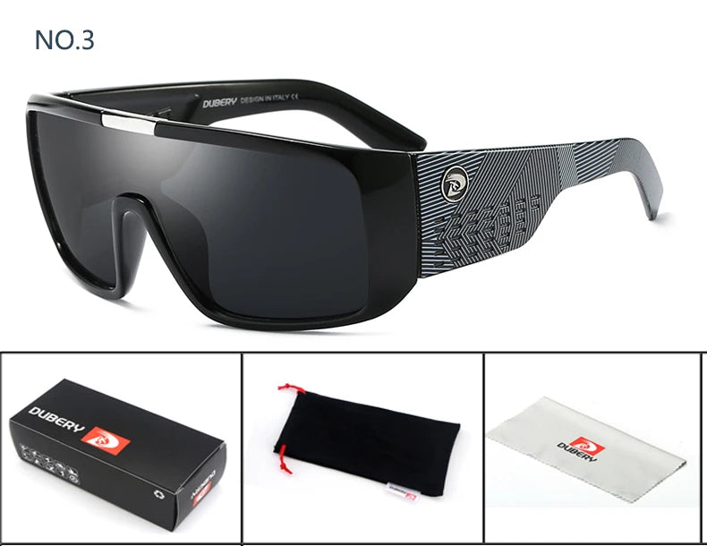 DUBERY Men’s Retro Oversized Sunglasses – Colorful, UV400, Luxury Mirror