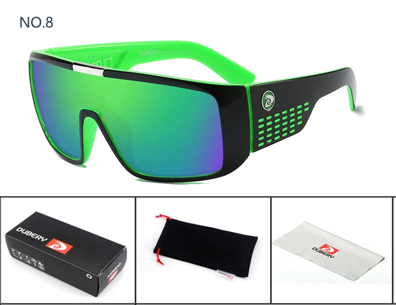 DUBERY Men’s Retro Oversized Sunglasses – Colorful, UV400, Luxury Mirror