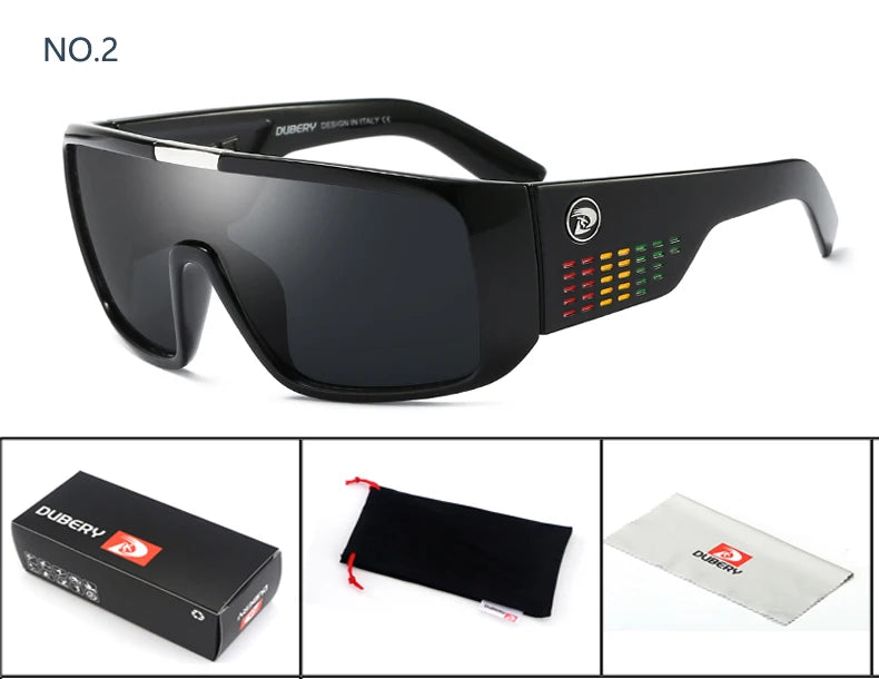 DUBERY Men’s Retro Oversized Sunglasses – Colorful, UV400, Luxury Mirror