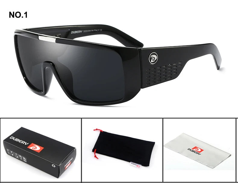 DUBERY Men’s Retro Oversized Sunglasses – Colorful, UV400, Luxury Mirror