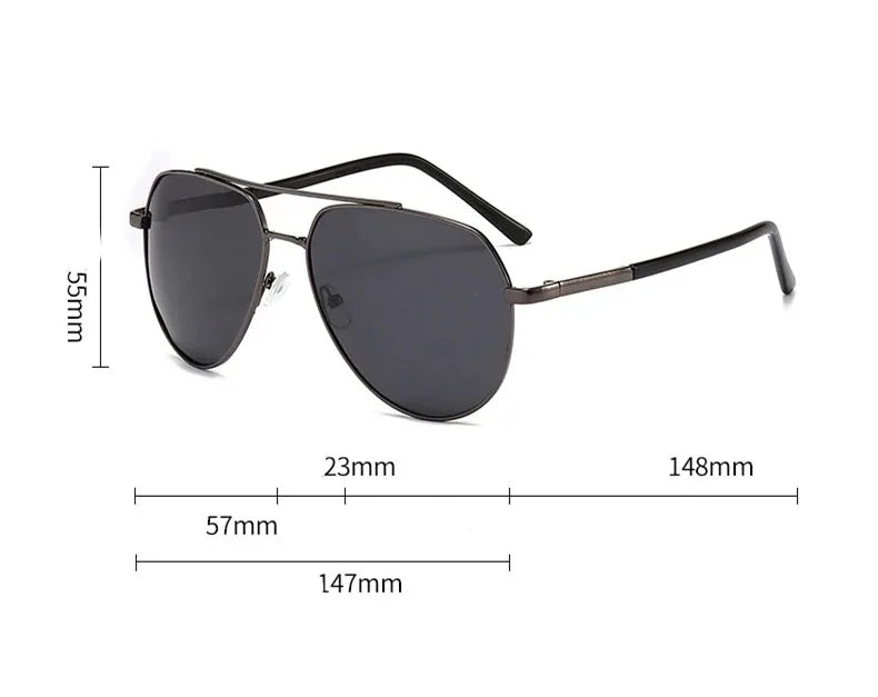 Unisex Aviator Polarized Sunglasses – Retro, Night Vision, Driving, Fishing