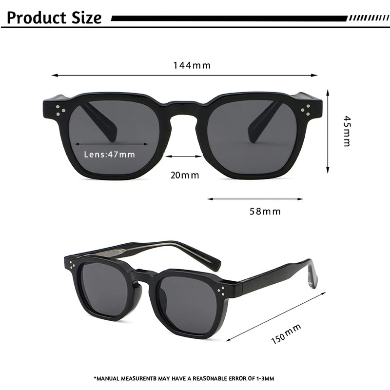 CATERSIDE Sunglasses – Small Square Frame, Men & Women, Travel, Party, Festival