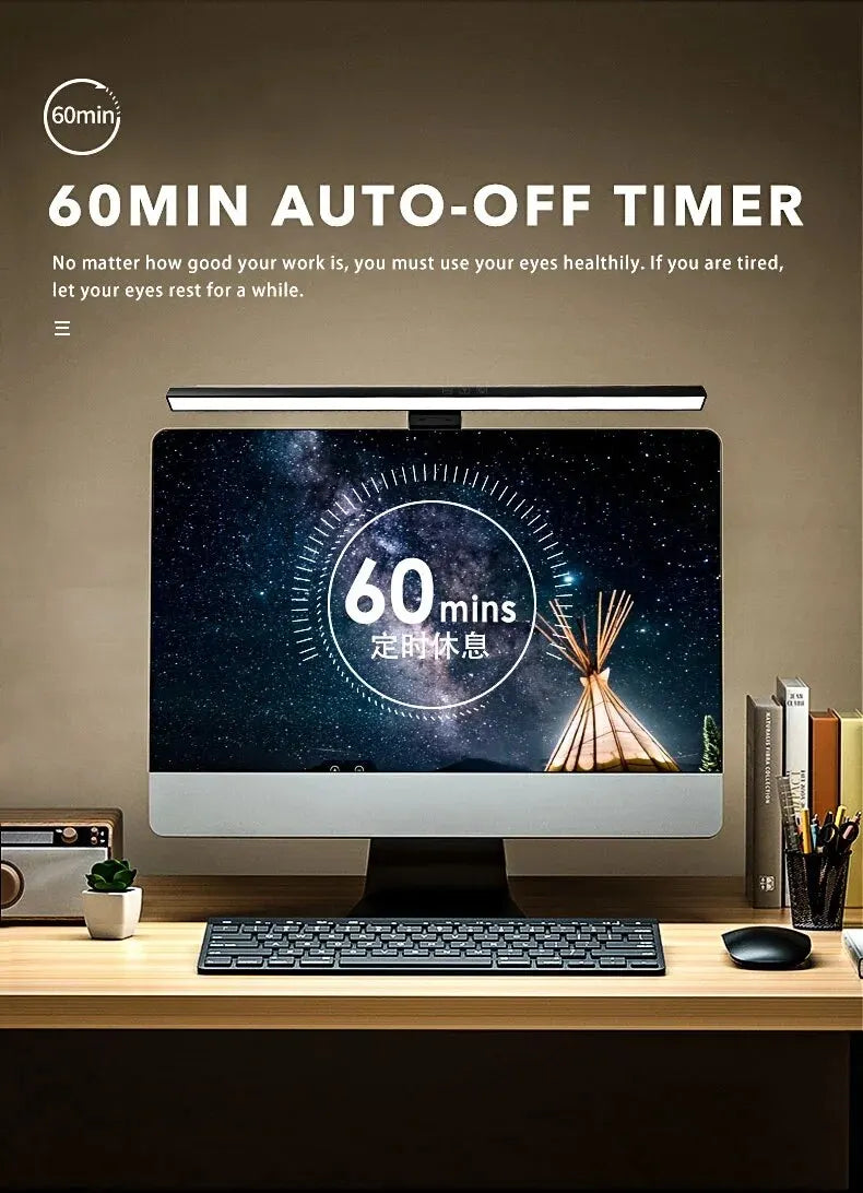 LED Desk Lamp Monitor Light Bar PC Computer Dimmable Screen Light 33cm 50cm Office Study Reading Hanging Table Lamp USB Powered