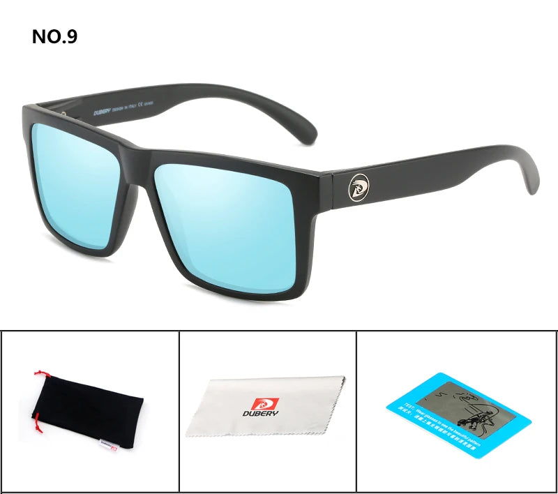 DUBERY Men’s Polarized Sunglasses – Retro, Driving, UV400, Square Mirror