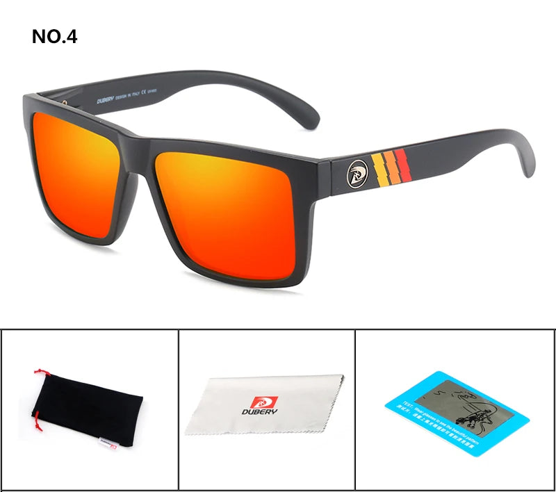 DUBERY Men’s Polarized Sunglasses – Retro, Driving, UV400, Square Mirror