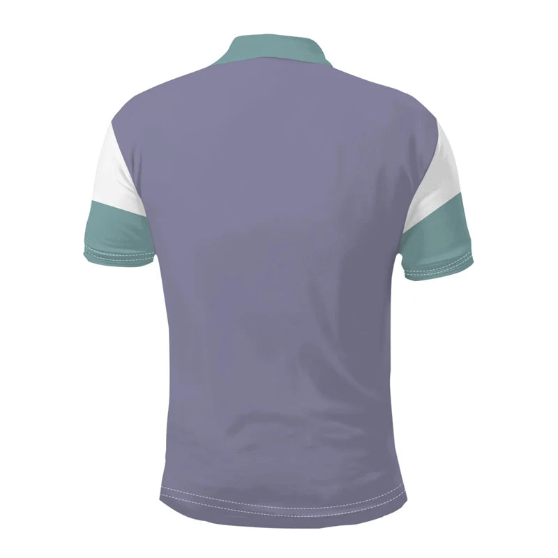 Men’s Summer Polo Shirt – Short Sleeve, Logo Print, Casual Golf Wear