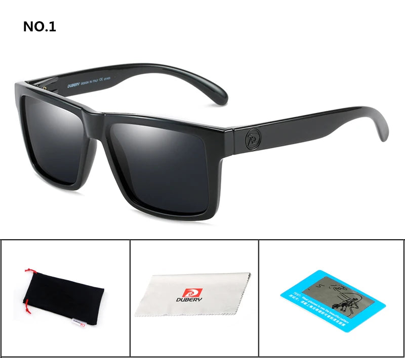 DUBERY Men’s Polarized Sunglasses – Retro, Driving, UV400, Square Mirror