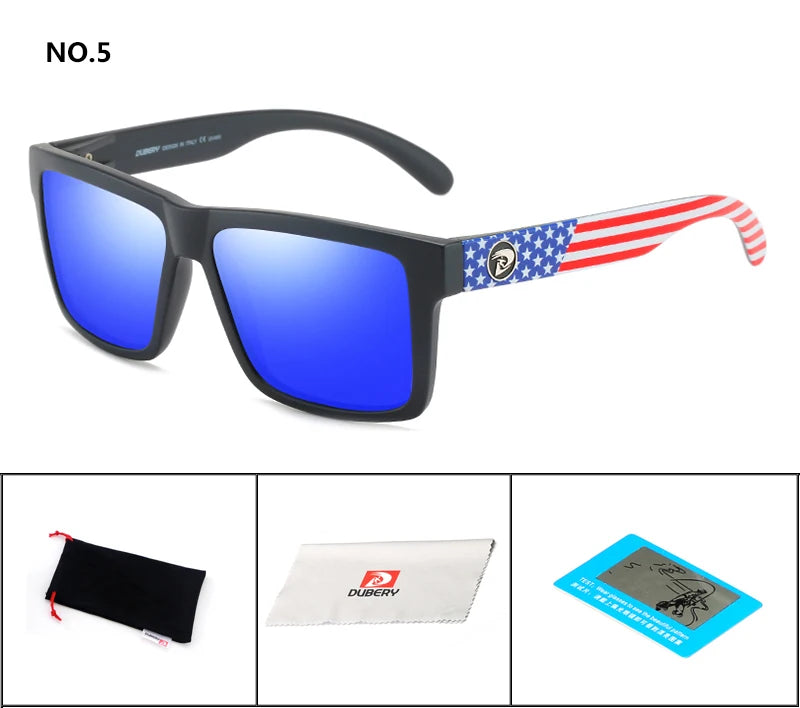 DUBERY Men’s Polarized Sunglasses – Retro, Driving, UV400, Square Mirror