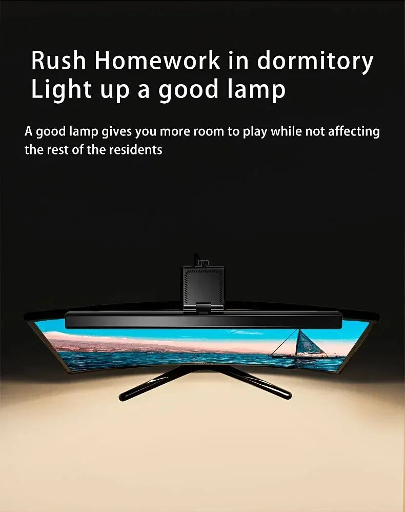 LED Desk Lamp Monitor Light Bar PC Computer Dimmable Screen Light 33cm 50cm Office Study Reading Hanging Table Lamp USB Powered