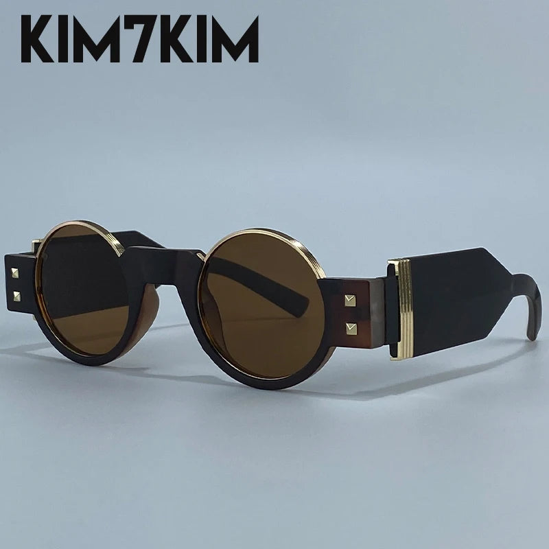 Men’s Small Round Steampunk Sunglasses – Luxury Y2K, Retro, UV400