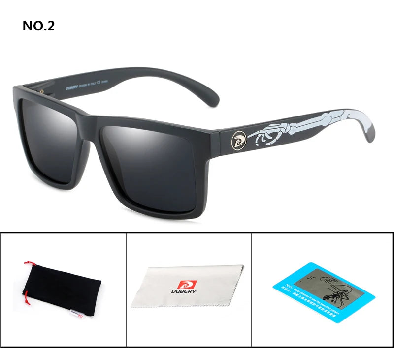 DUBERY Men’s Polarized Sunglasses – Retro, Driving, UV400, Square Mirror