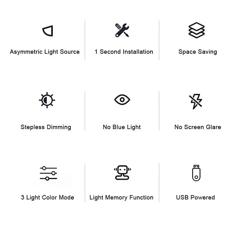 LED Desk Lamp Monitor Light Bar PC Computer Dimmable Screen Light 33cm 50cm Office Study Reading Hanging Table Lamp USB Powered