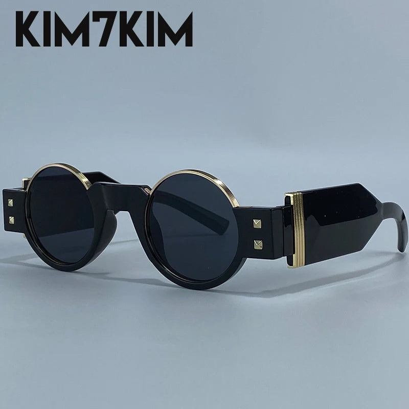 Men’s Small Round Steampunk Sunglasses – Luxury Y2K, Retro, UV400