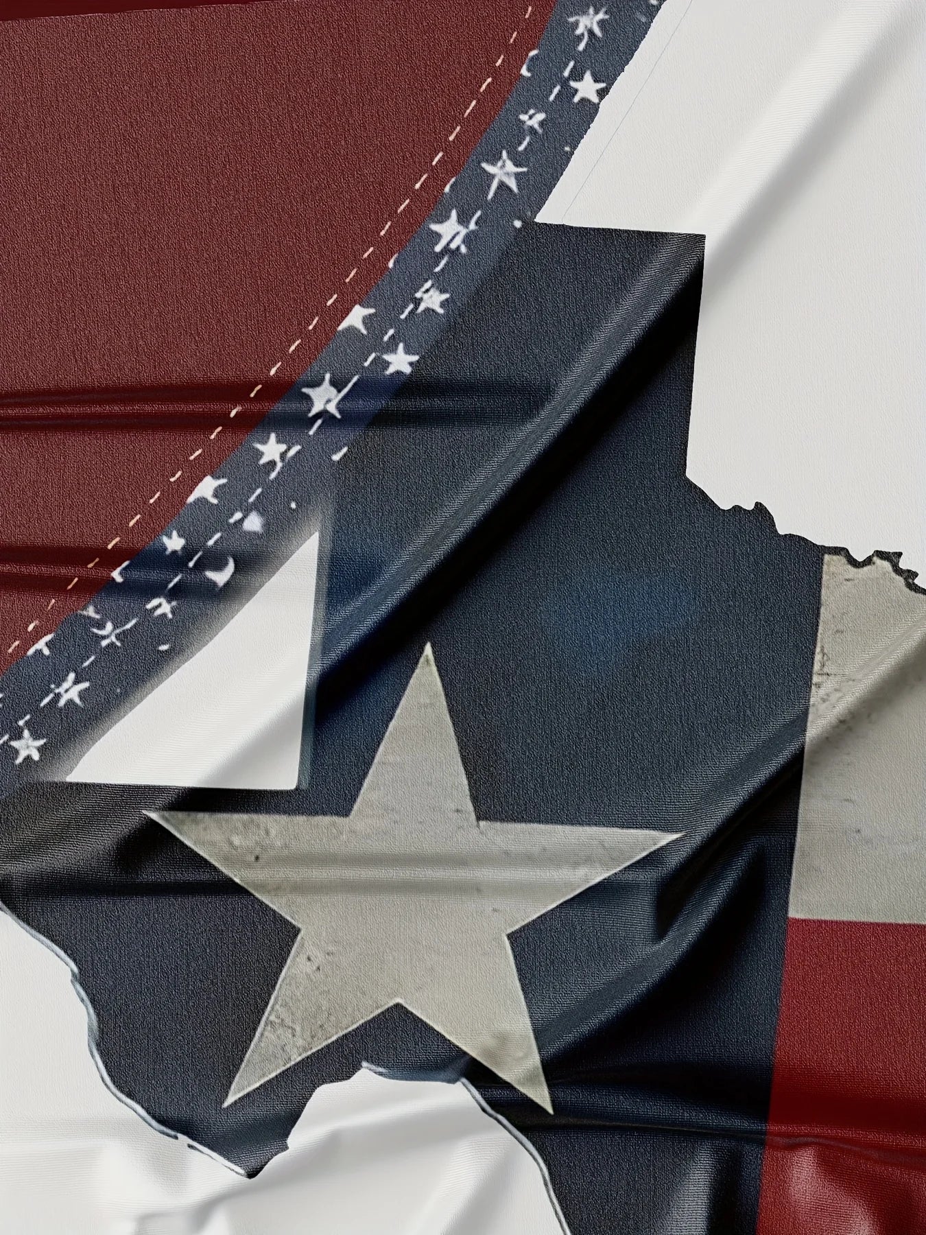 Men’s Texas Flag T-Shirt – Crew Neck, Polyester Knit, Regular Fit