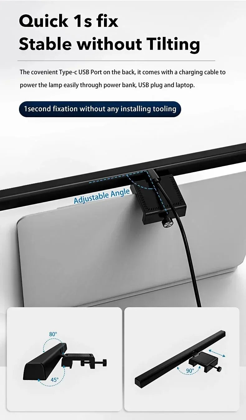 LED Desk Lamp Monitor Light Bar PC Computer Dimmable Screen Light 33cm 50cm Office Study Reading Hanging Table Lamp USB Powered