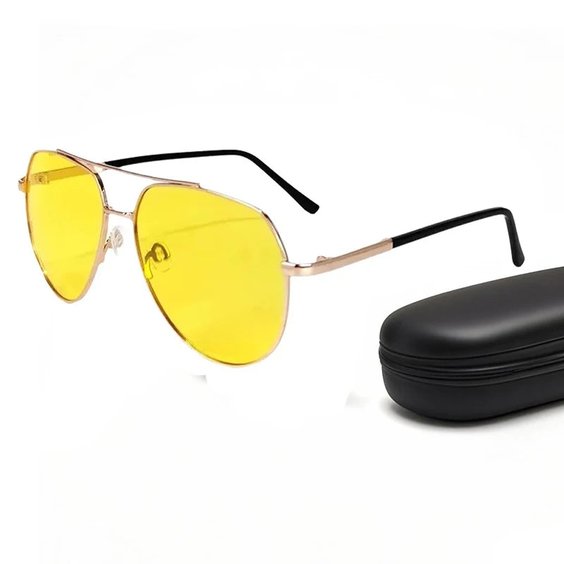 Unisex Aviator Polarized Sunglasses – Retro, Night Vision, Driving, Fishing