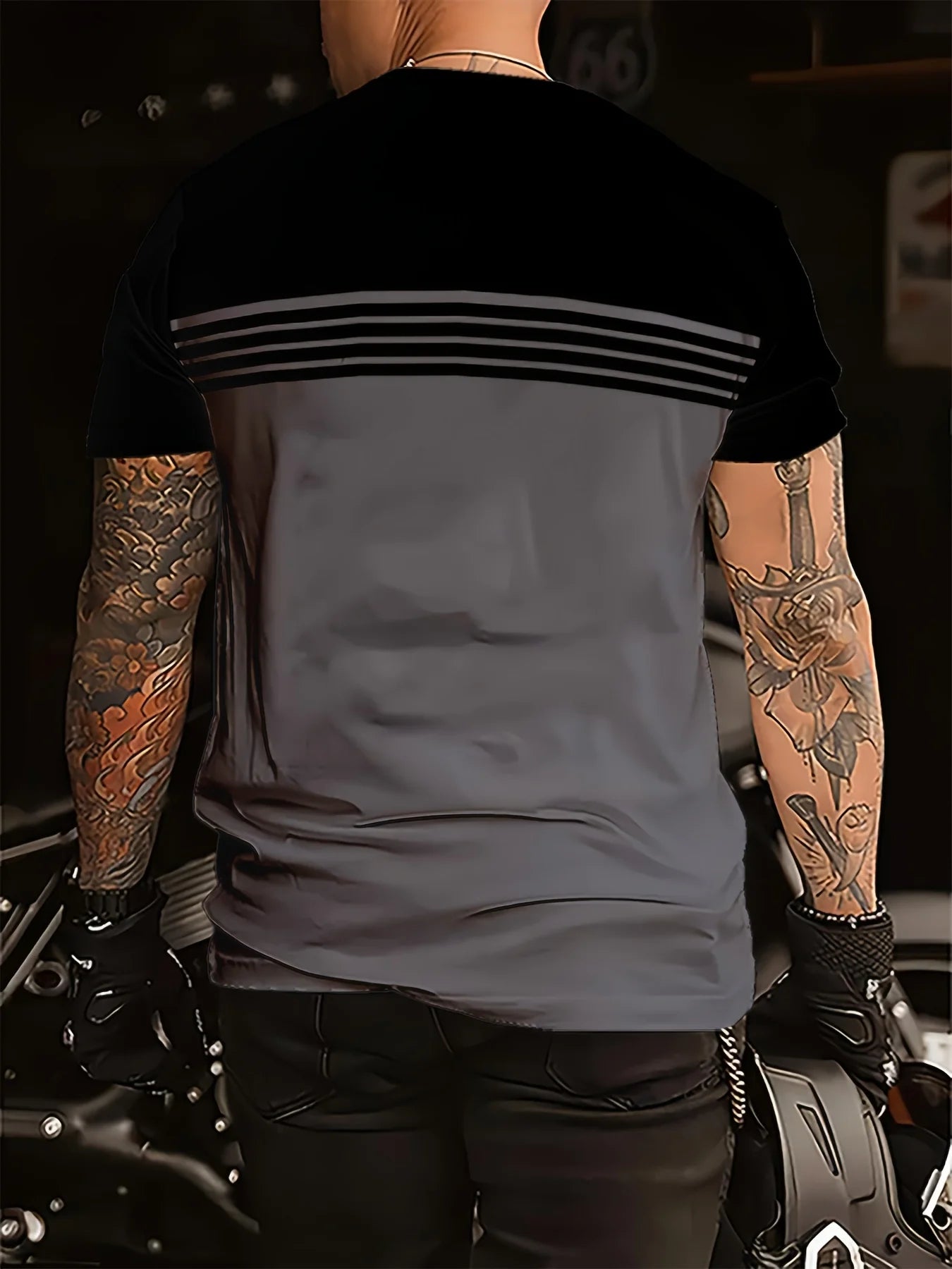 Men’s Summer Striped T-Shirt – Casual, Breathable, Round Neck