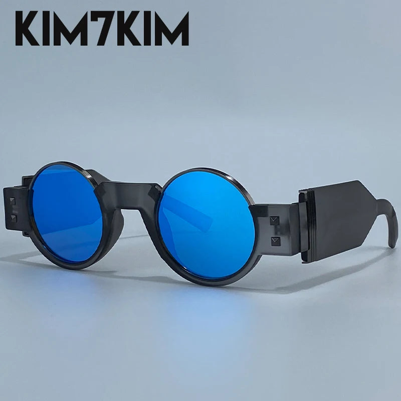 Men’s Small Round Steampunk Sunglasses – Luxury Y2K, Retro, UV400