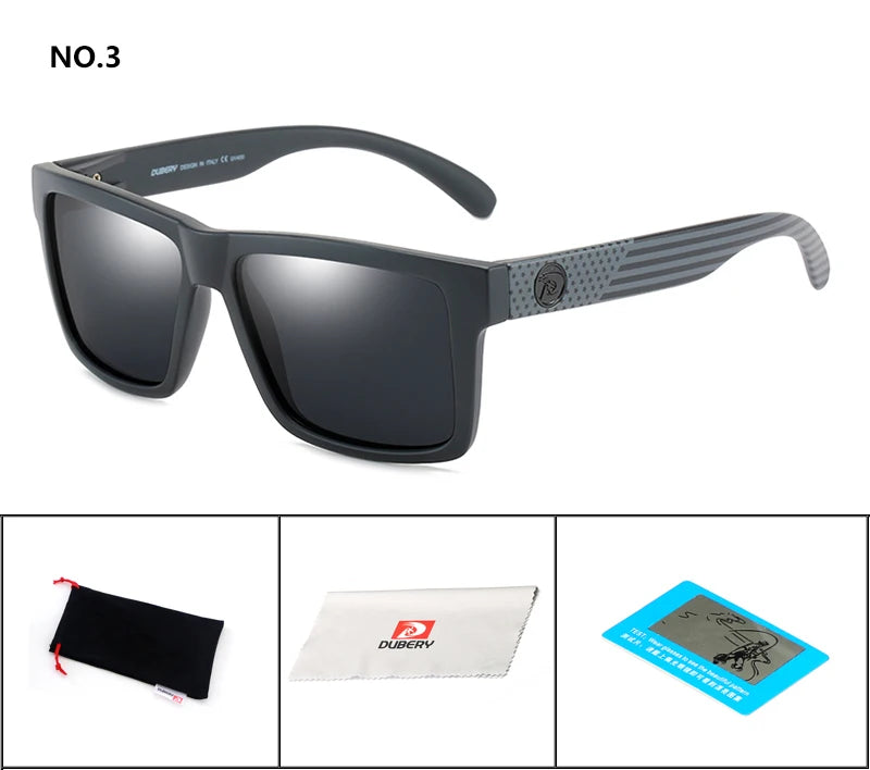 DUBERY Men’s Polarized Sunglasses – Retro, Driving, UV400, Square Mirror