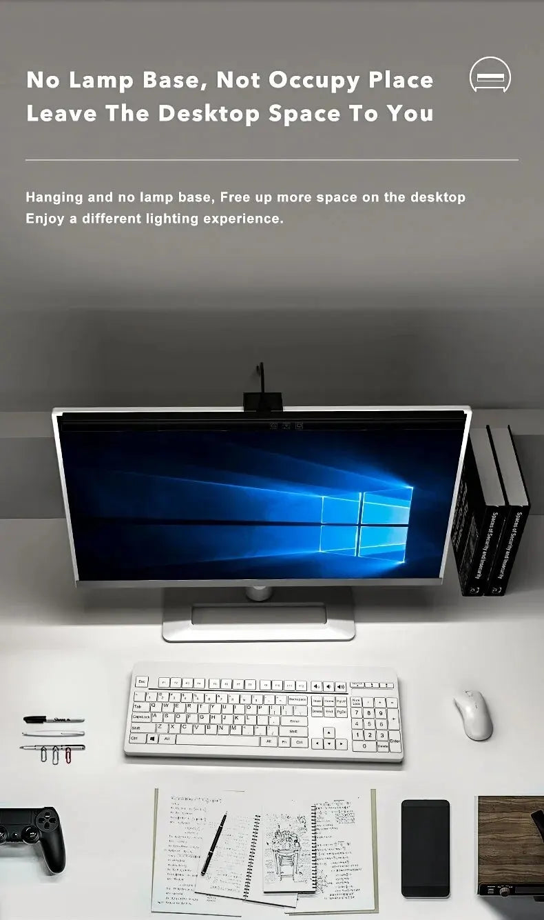 LED Desk Lamp Monitor Light Bar PC Computer Dimmable Screen Light 33cm 50cm Office Study Reading Hanging Table Lamp USB Powered